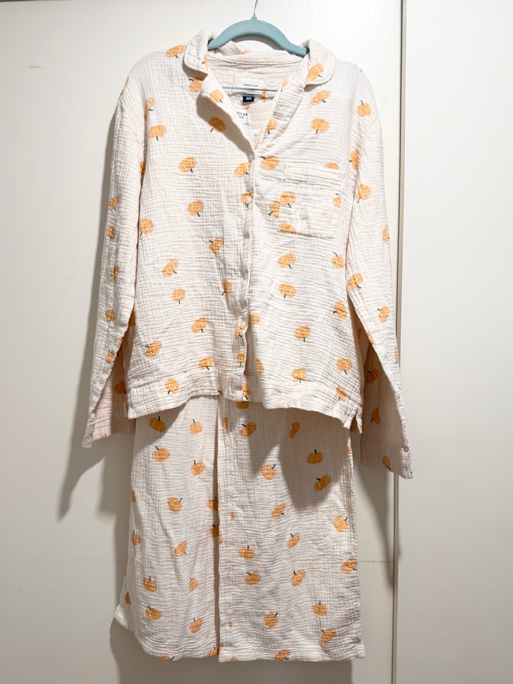 American Eagle Cotton Gauze Pumpkin Pajama Set | NWOT | Fall Halloween PJs - Picture 6 of 9